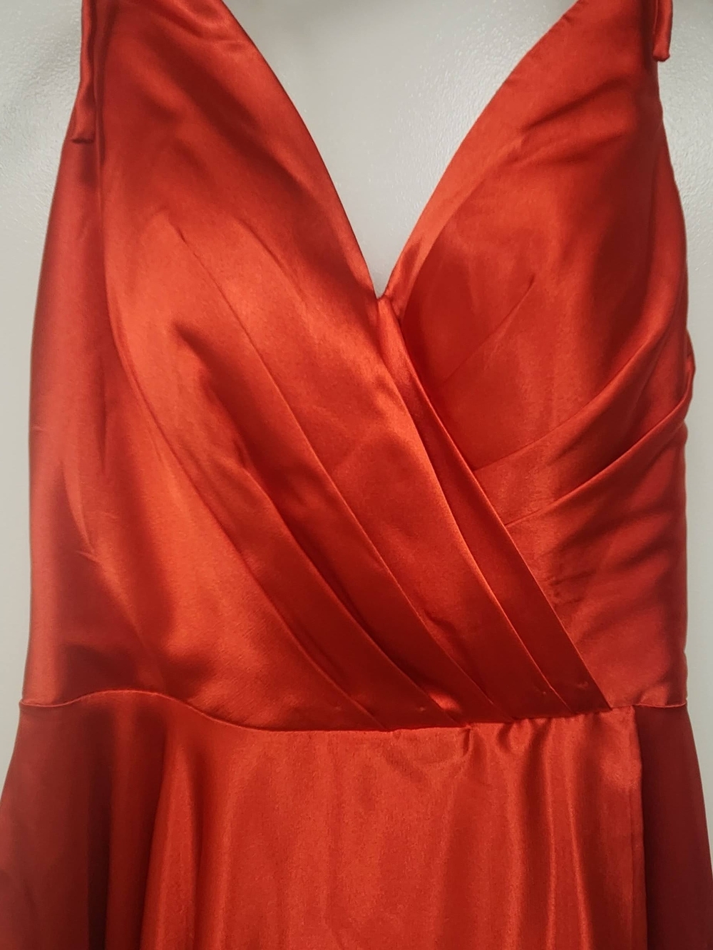 Source Unknown Vibrant Red Satin Maxi Dress